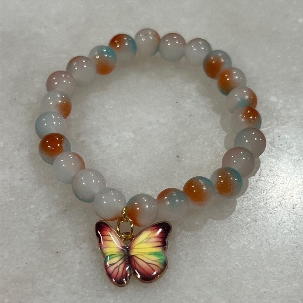 Butterfly Charm Beaded Bracelet